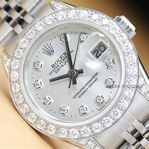 18k gold and ss 1 ct diamond ladies rolex